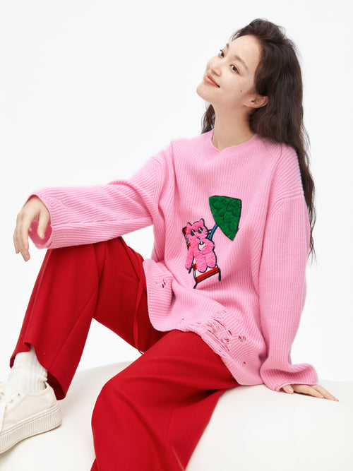 バレエピンクのセーター