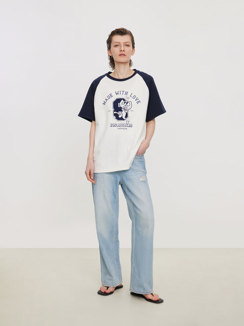College Style Colorblocked Tee