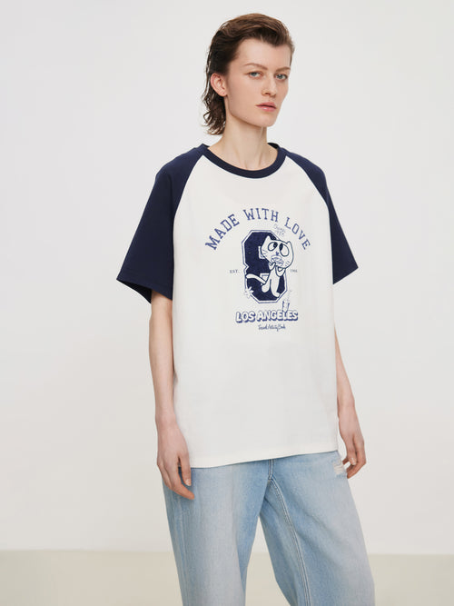 College Style Colorblocked Tee
