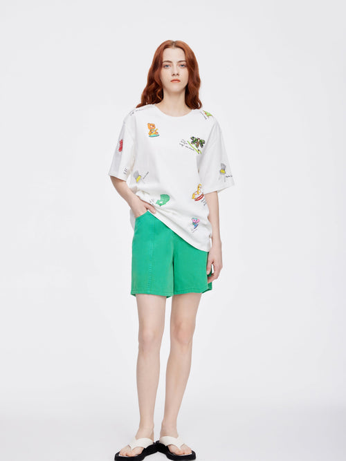 Green Boxy Bermuda Shorts - Urlazh New York