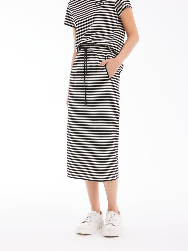 Casual Striped Suit-Skirt