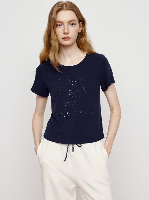 Midnight Blue Letter Tee