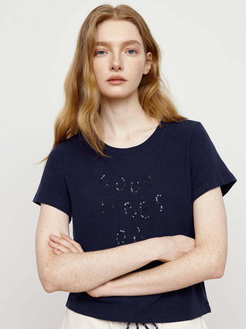 Midnight Blue Letter Tee