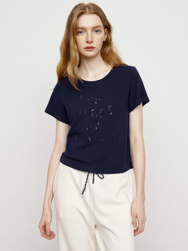 Midnight Blue Letter Tee