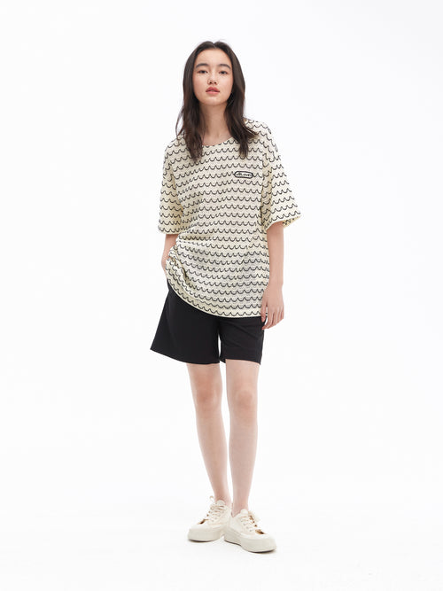 Woven textured silhouette tee