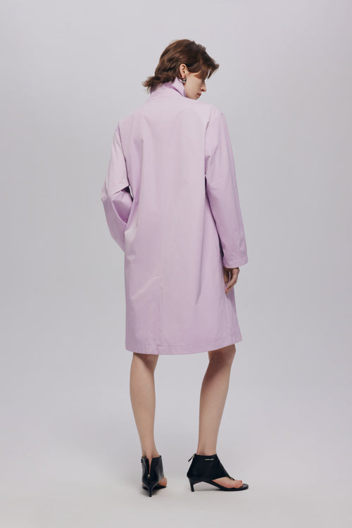 Pink and Purple Shirred Trench Coat