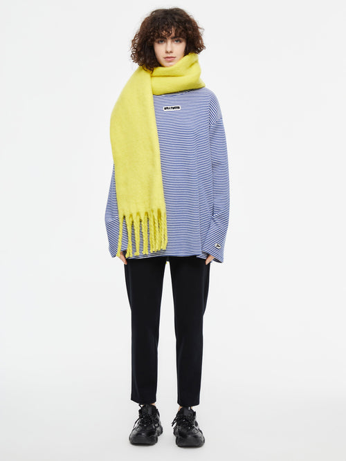 Yellow Oversized Fringed Scarf-Sample