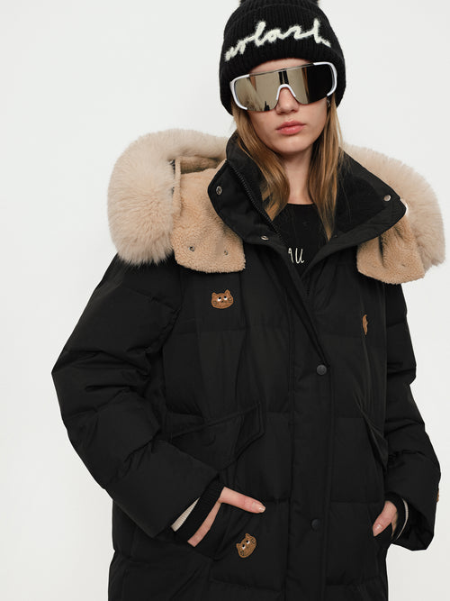 Cute Pet Embroidery Fur Collar Long Down