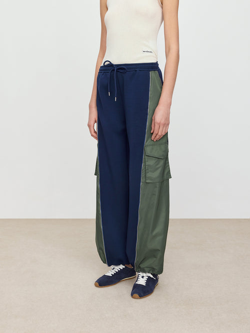 Color Blocked Patchwork Work Pants