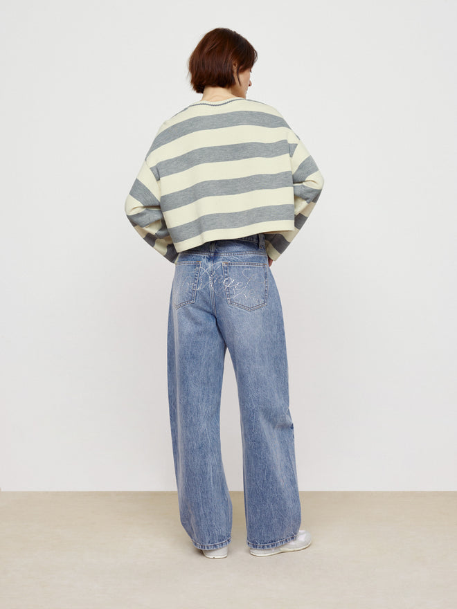 Badge Striped Sweatshirt