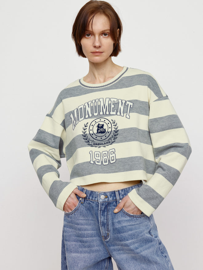 Badge Striped Sweatshirt