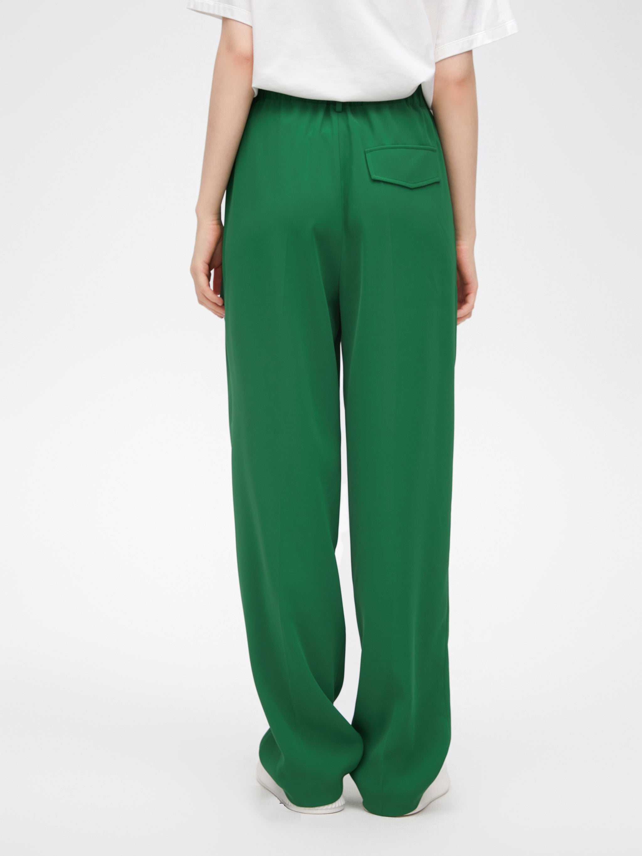 Greenfield Drawstring Pleated Trousers-Sample
