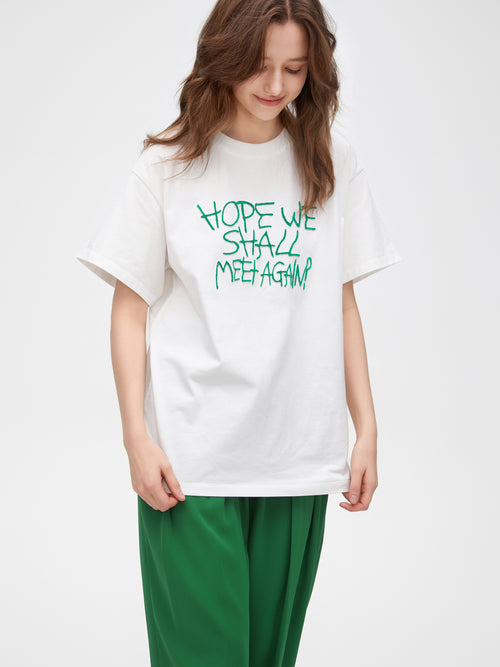 T-shirt blanc à slogan POP