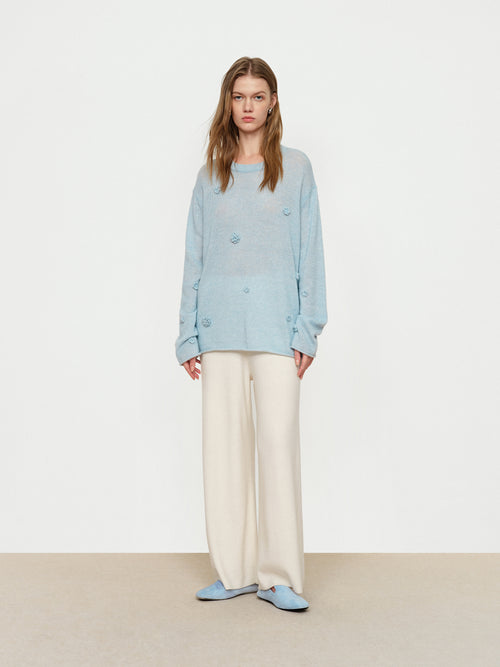 Blue Star Flower Soft Mist Sweater