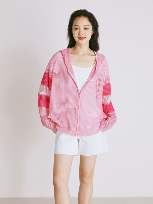 Pink Mesh Sweet Warm Sweater
