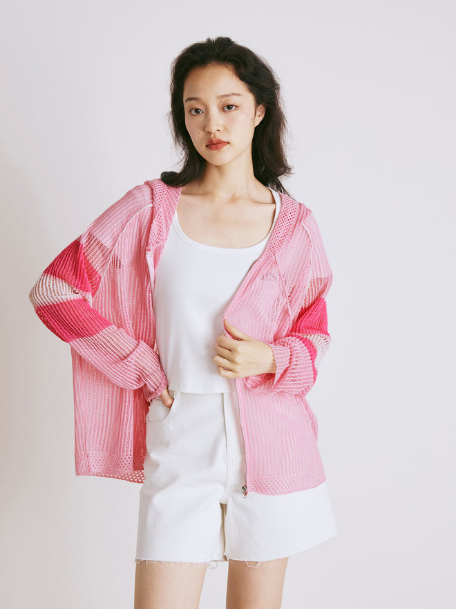 Pink Mesh Sweet Warm Sweater