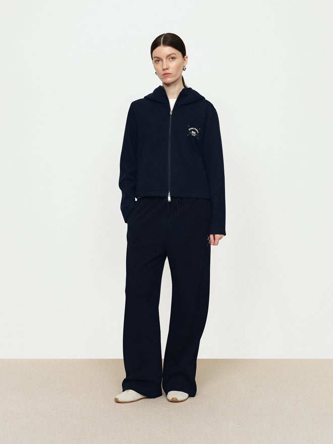 Acetate Wool Two-Color Hooded Jacket