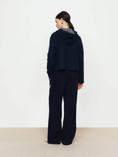 Acetate Wool Drawstring Straight Leg Pants
