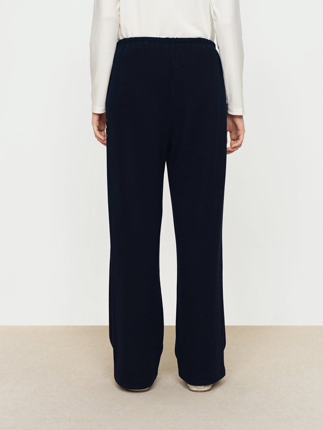 Acetate Wool Drawstring Straight Leg Pants