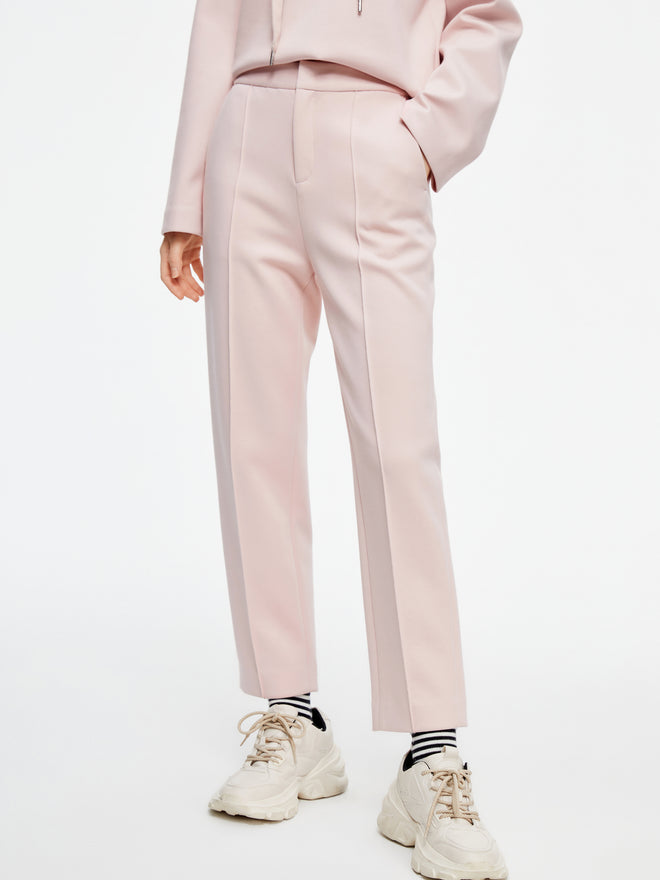 Cream Pink Casual Pants