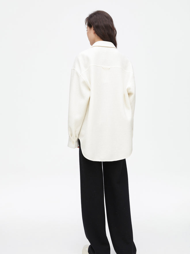Chemise en laine à gâteau gaufré