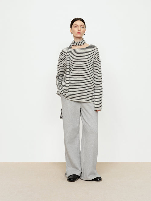 Scarf Striped Knitted Top