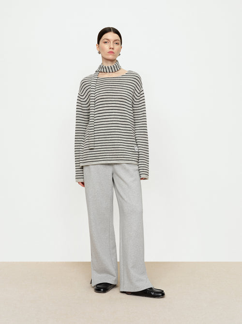 Scarf Striped Knitted Top