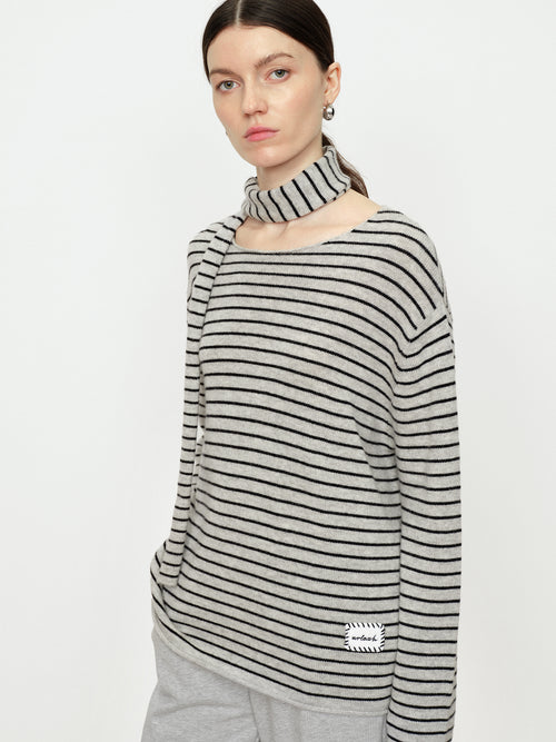 Scarf Striped Knitted Top