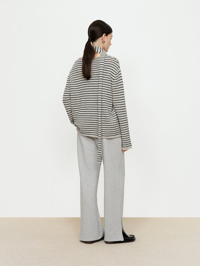 Scarf Striped Knitted Top