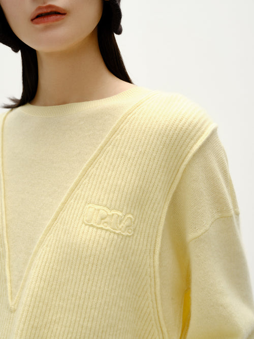 Sticky Yellow Fake Two Piece Sweater