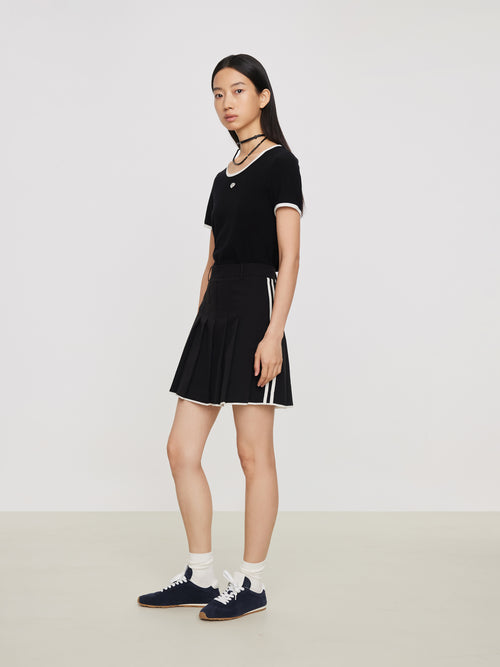 Skinny Trimmed Black Tee