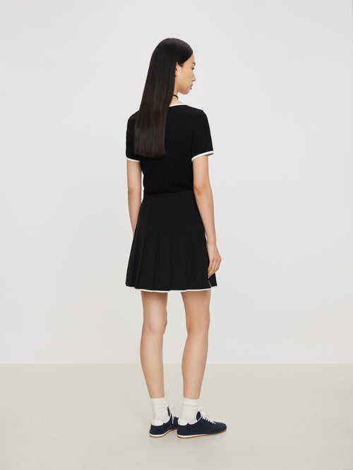 Skinny Trimmed Black Tee