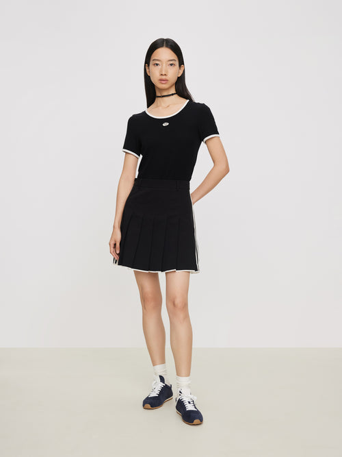 Skinny Trimmed Black Tee