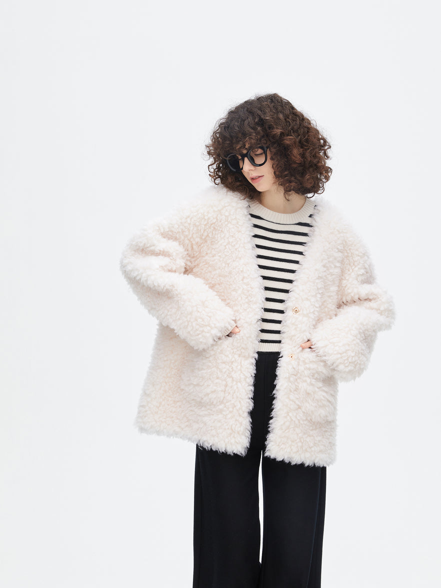 Sheep Curly Fur Coat - Urlazh New York