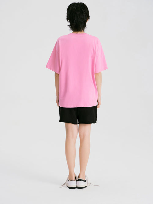 Fruit Pattern Tee-Rosy Red-Sample