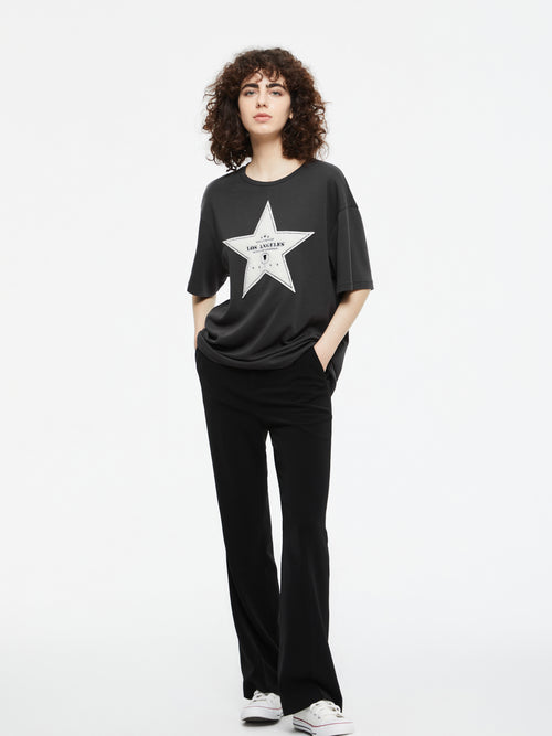 Star Appliqued T-Shirt