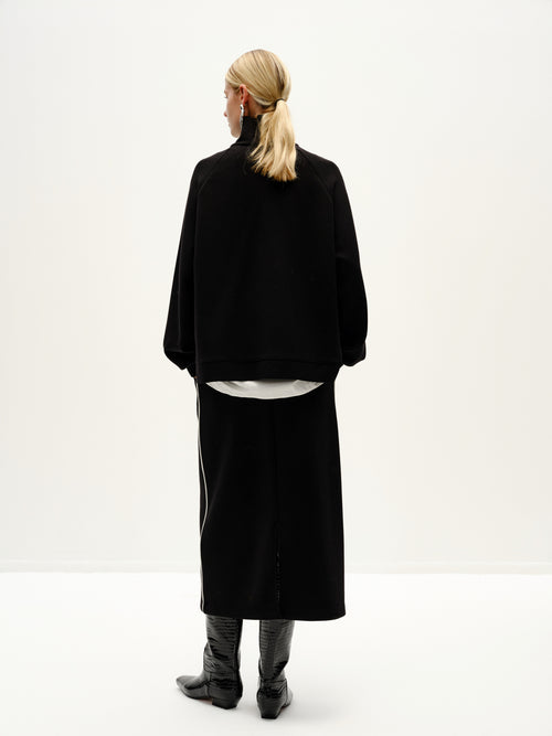 Wool Air Layer Fake Two Piece Pullover