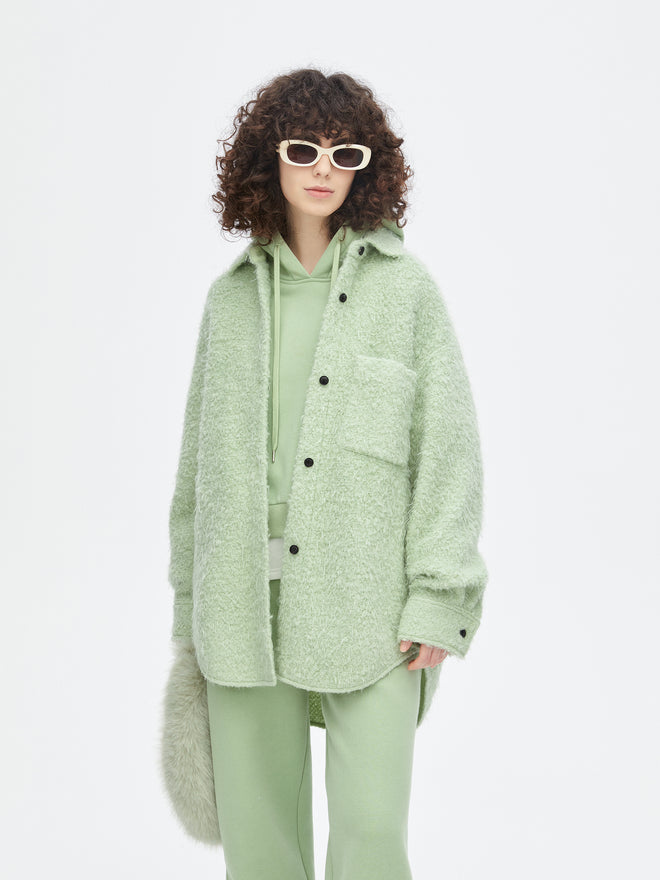 Manteau chemise en laine