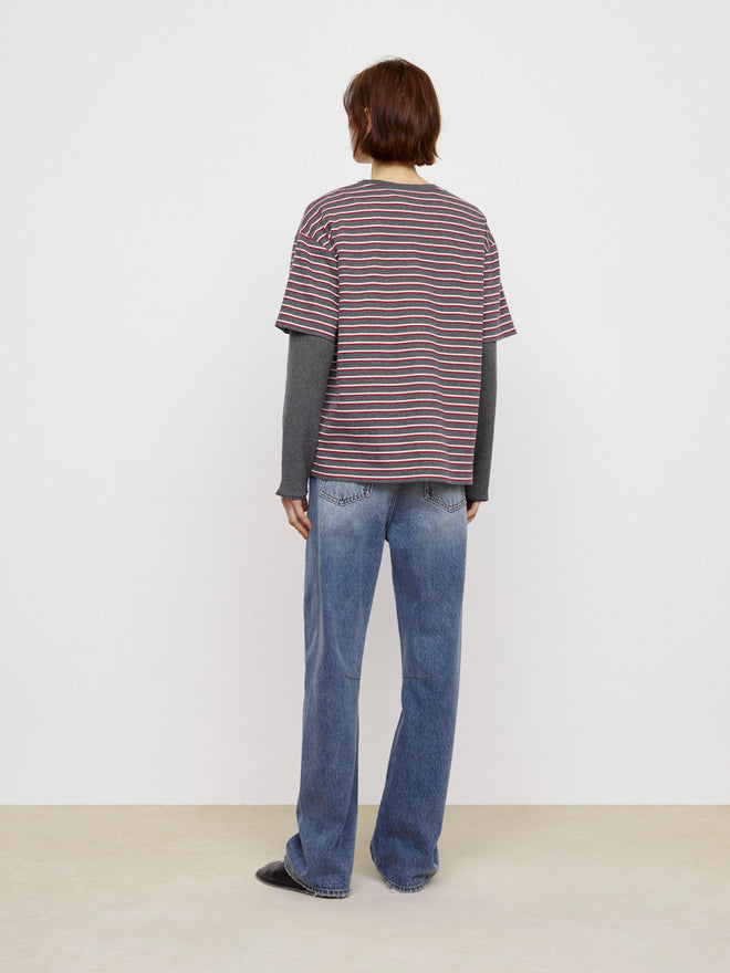 Oreo Striped Fake Two Pieces Tops