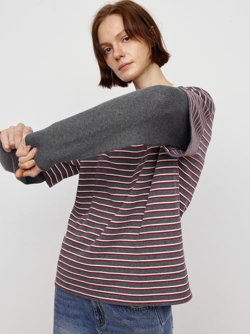 Oreo Striped Fake Two Pieces Tops