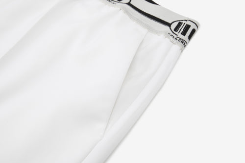 Pantalon chino élastiqué blanc à monogramme