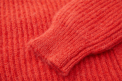 Orange Loose Knit Cardigan
