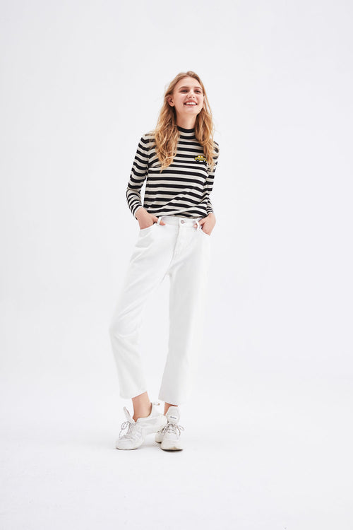 White Crop Flare Jeans - Urlazh New York