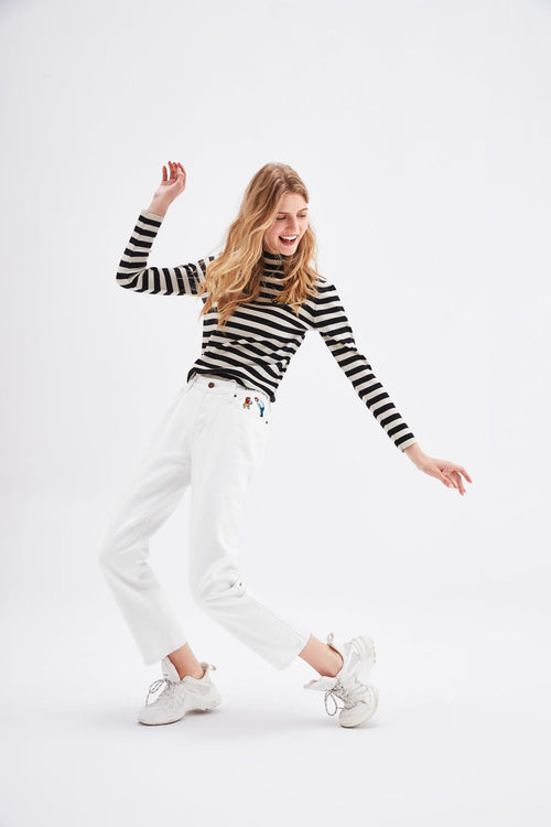 White Crop Flare Jeans - Urlazh New York