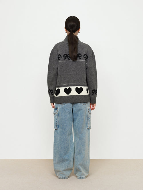 U-CAT Fer Island Zip Up Cardigan