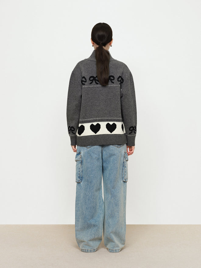 U-CAT Fer Island Zip Up Cardigan