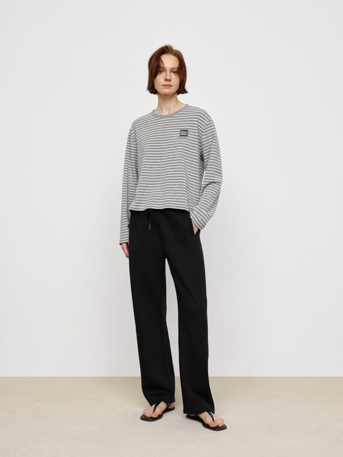 Classic Gray Striped Long Sleeved Shirt