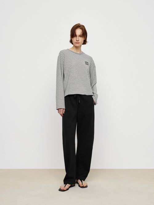 Classic Gray Striped Long Sleeved Shirt