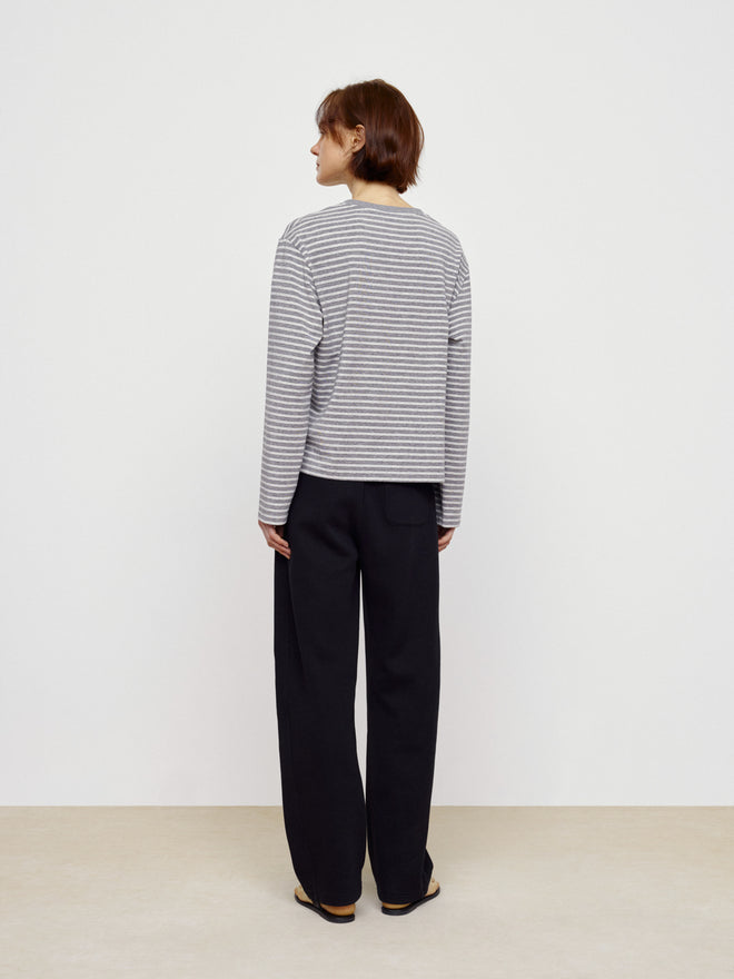 Classic Gray Striped Long Sleeved Shirt