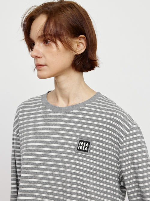 Classic Gray Striped Long Sleeved Shirt